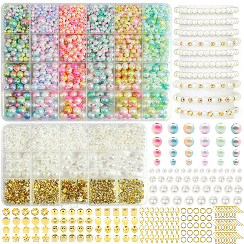 Σετ πλακών πολυμερούς πηλού με διαμερίσματα 24 και 28, ακρυλικά χάντρες με γράμματα, στρογυλεμένες χάντρες σε μπαρόκ στυλ