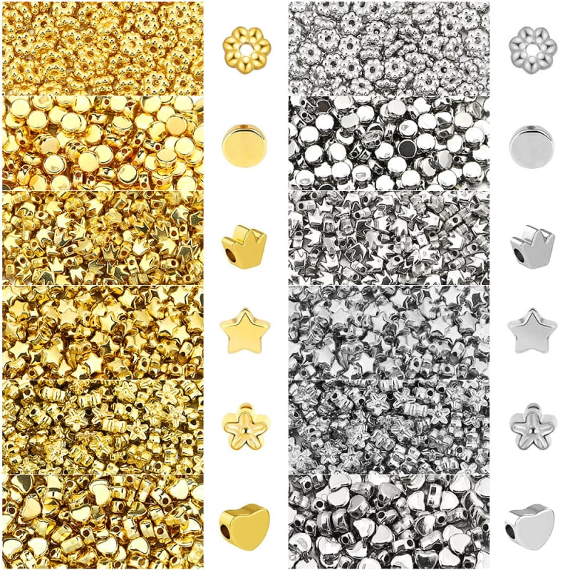 Σετ πλακών πολυμερούς πηλού με διαμερίσματα 24 και 28, ακρυλικά χάντρες με γράμματα, στρογυλεμένες χάντρες σε μπαρόκ στυλ