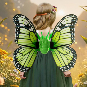 Костюмен реквизит: ангелски крила с електрически пеперуден мотив, PVC, полу ръчна и полу механична изработка