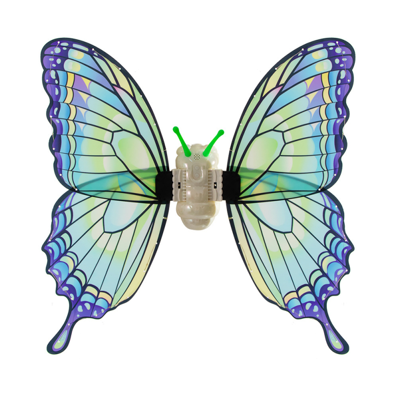 Костюмен реквизит: ангелски крила с електрически пеперуден мотив, PVC, полу ръчна и полу механична изработка