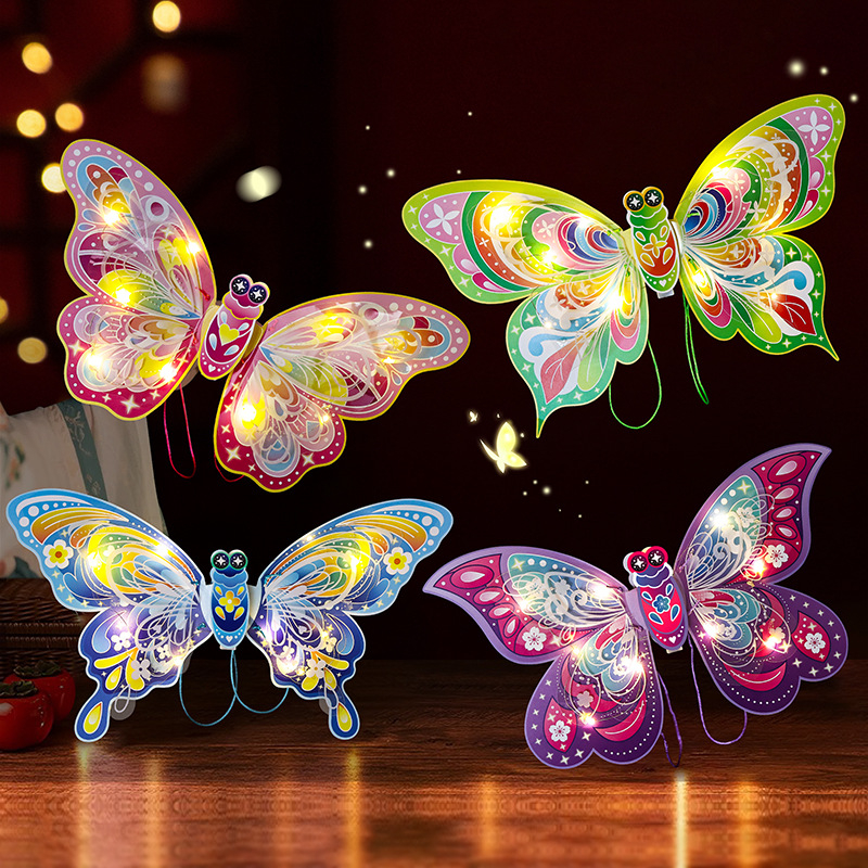 Bērnu tauriņa laterna — DIY komplekts, roku darbs, neregulāra forma, karikatūras ķīniešu klasiskā stila, materiāls 6227399