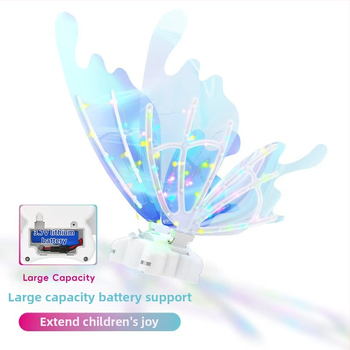 Vaikų šviesūs drugelių sparnai – judantys šviesos sparnai, plastikinė nugaros dekoracija, skirta 7–14 metų vaikams