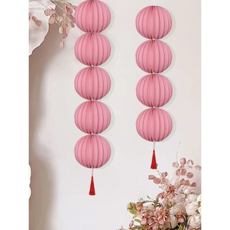 Kāzu laternas dekors, ziemas melones formas, no papīra, silkscreen druka, minimālisks stils