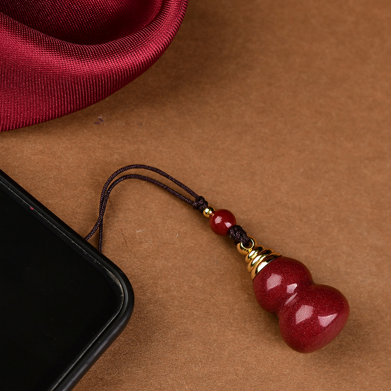 Kaelakee — cinnabari kõrvitsakujuline ripats, geomeetriline kuju, käsitöö, Bangshun bränd