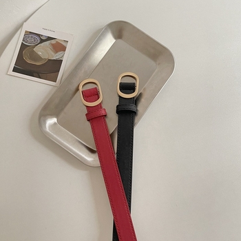 Curea pentru femei din piele PU, cu cataramă din aliaj, fără găuri, lățime reglabilă 2–4 cm, accesoriu casual minimalist