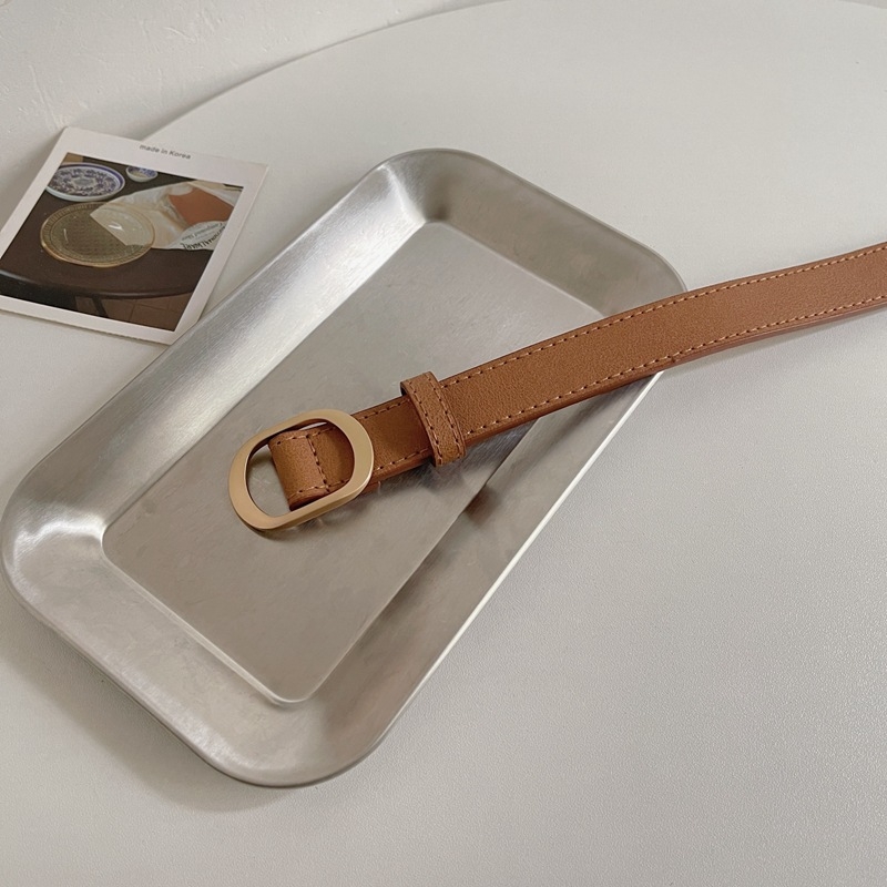 Curea pentru femei din piele PU, cu cataramă din aliaj, fără găuri, lățime reglabilă 2–4 cm, accesoriu casual minimalist