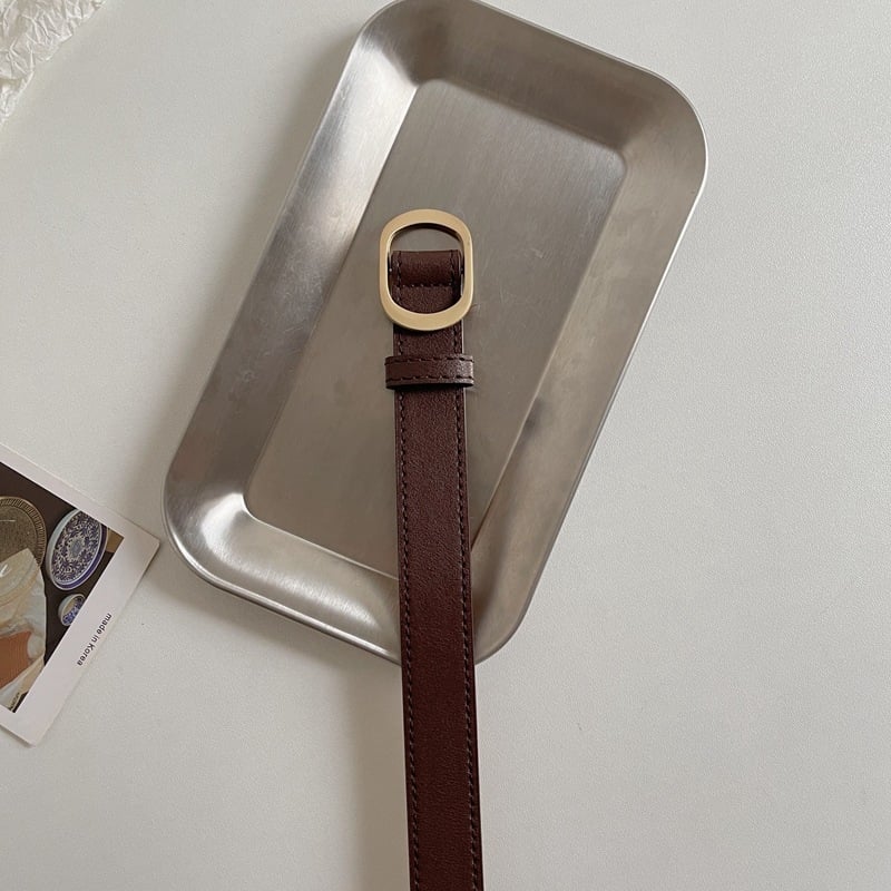 Curea pentru femei din piele PU, cu cataramă din aliaj, fără găuri, lățime reglabilă 2–4 cm, accesoriu casual minimalist