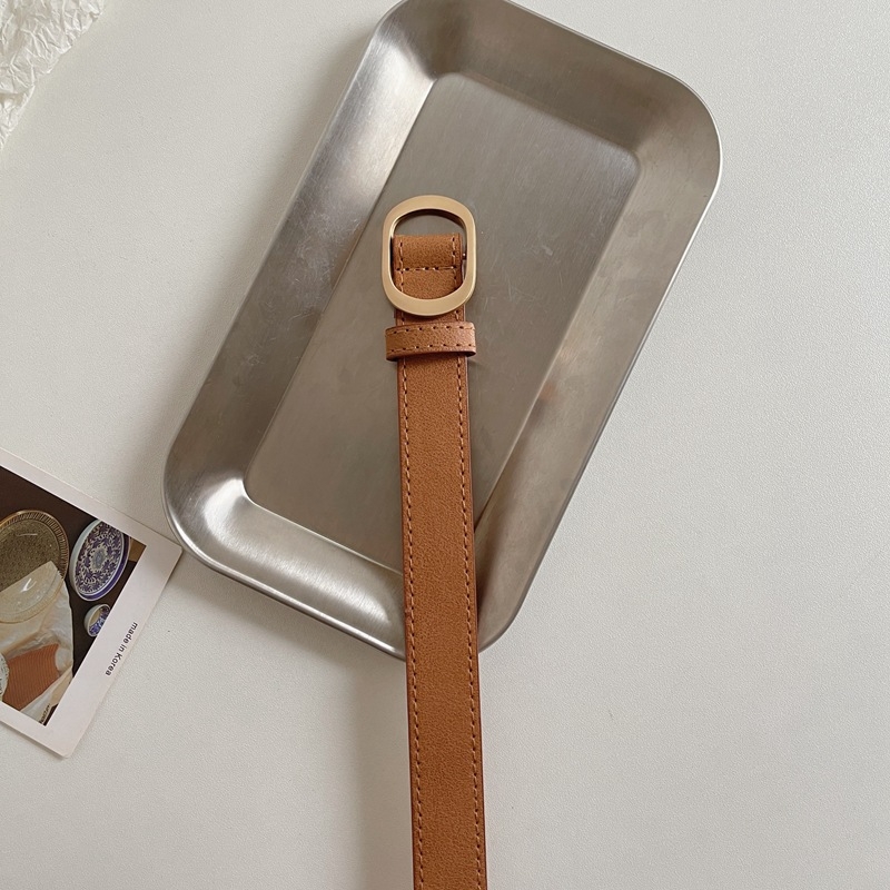 Curea pentru femei din piele PU, cu cataramă din aliaj, fără găuri, lățime reglabilă 2–4 cm, accesoriu casual minimalist