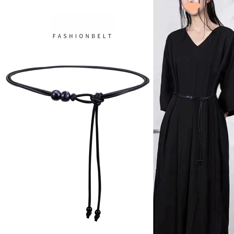 Deréköv gyöngyökkel – vékony öv (<2 cm), ruhákhoz és pulóverekhez, édes stílus, kézzel készített gyöngyök, 2025 tavasz