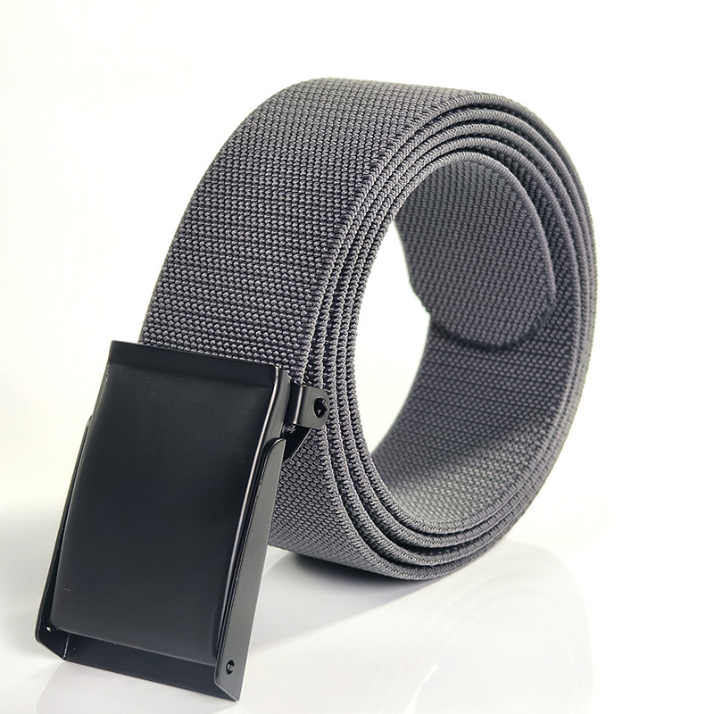 Férfi elasztikus vászonöv ötvözet csattal és sima záródással (Nylon; Ötvözet csatt; Sima záródás; Stílus: üzleti, sokoldalú, egyszerű)