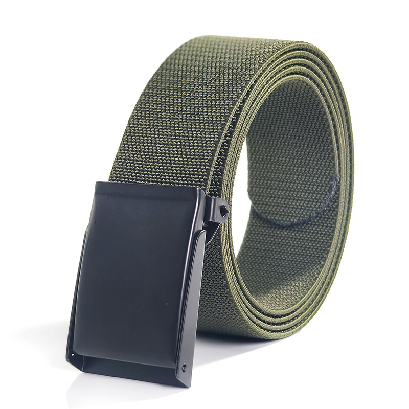 Férfi elasztikus vászonöv ötvözet csattal és sima záródással (Nylon; Ötvözet csatt; Sima záródás; Stílus: üzleti, sokoldalú, egyszerű)