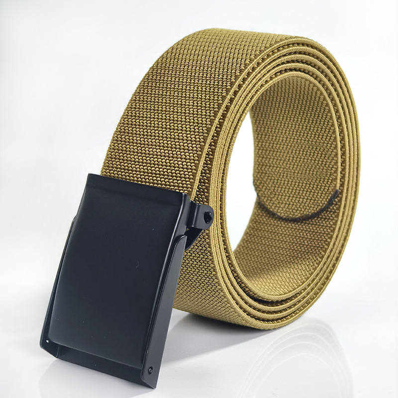 Férfi elasztikus vászonöv ötvözet csattal és sima záródással (Nylon; Ötvözet csatt; Sima záródás; Stílus: üzleti, sokoldalú, egyszerű)