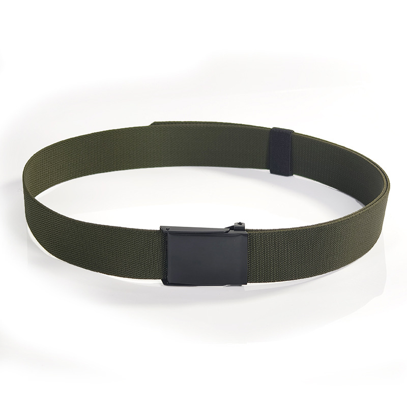 Férfi elasztikus vászonöv ötvözet csattal és sima záródással (Nylon; Ötvözet csatt; Sima záródás; Stílus: üzleti, sokoldalú, egyszerű)