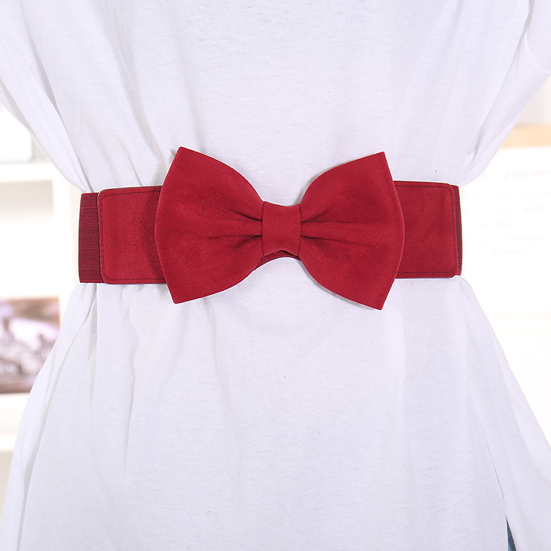 Ruhaszíj bársony masnival és elasztikus övvel, ötvözet csattal, egyszínű dizájn, szélesség 2–4 cm