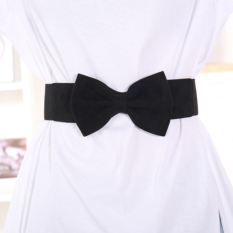 Ruhaszíj bársony masnival és elasztikus övvel, ötvözet csattal, egyszínű dizájn, szélesség 2–4 cm