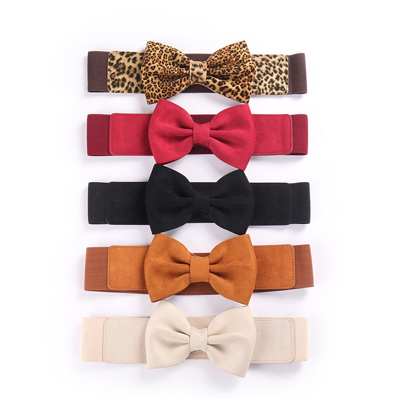 Ruhaszíj bársony masnival és elasztikus övvel, ötvözet csattal, egyszínű dizájn, szélesség 2–4 cm