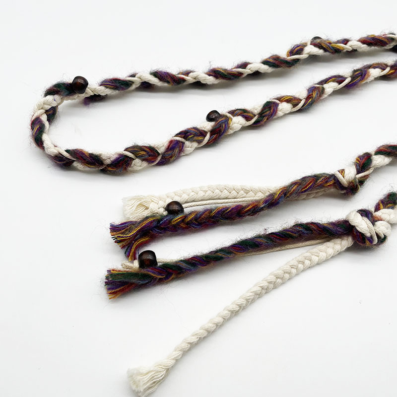 Unisex nylon öv, kézzel horgolt csíkos mintával, vékony szélesség (<2 cm), testreszabható dizájn, irodalmi stílus