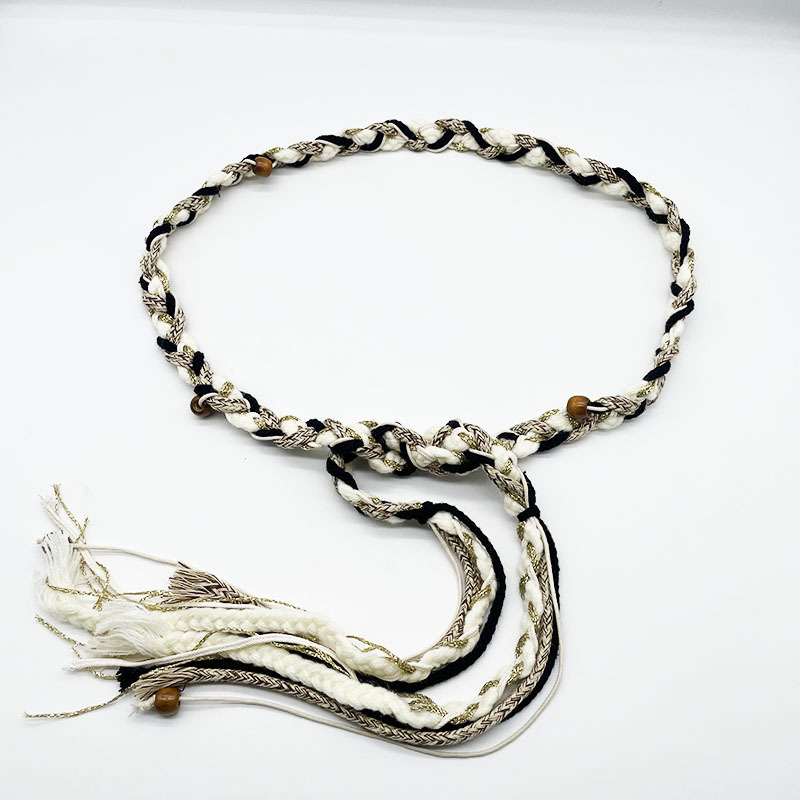 Unisex nylon öv, kézzel horgolt csíkos mintával, vékony szélesség (<2 cm), testreszabható dizájn, irodalmi stílus