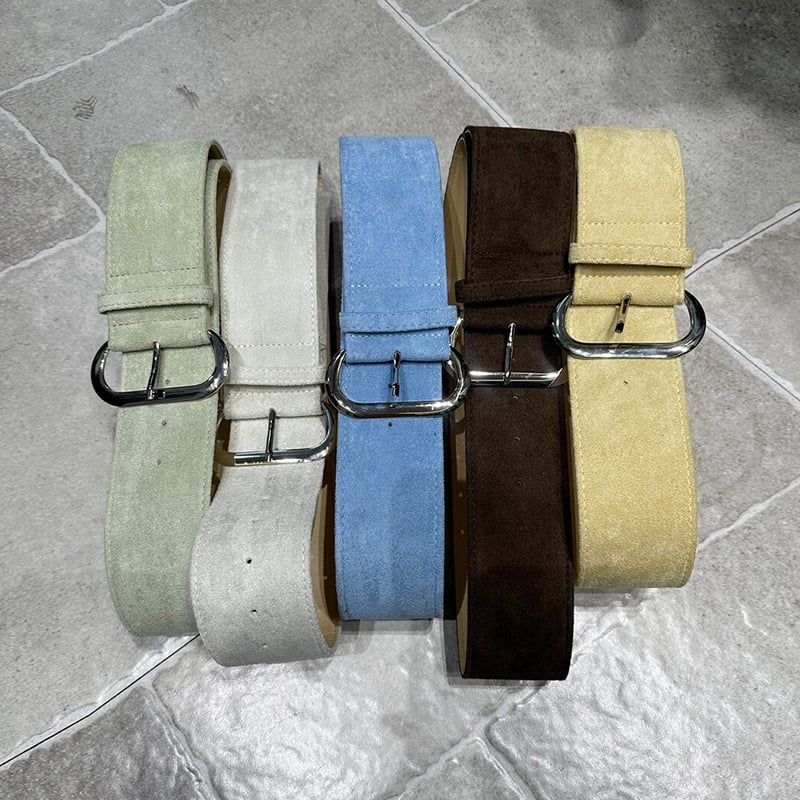 Mmfish Szuédbőr öv ötvözet csattal – széles (>4 cm), csattal záródó, utcai/uniszex stílus, őszi 2025