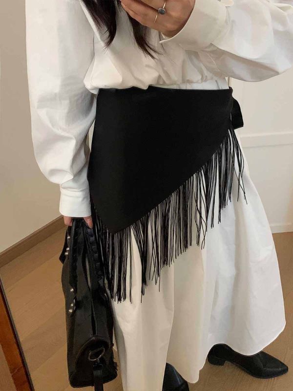 Etno-stílusú pamut deréköv rózsa mintával és bojtokkal, hossza 135 cm