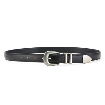 Centură femei pentru jeanși, design slim, lățime 2-4 cm, piele din două straturi, cataramă din aliaj, închidere cu știft