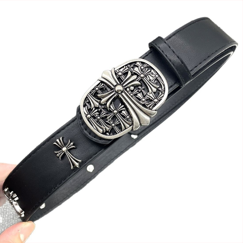 PU bőr öv ötvözet csattal, snap zárás, szélesség 2–4 cm, üreges kivágás és gravírozott minta