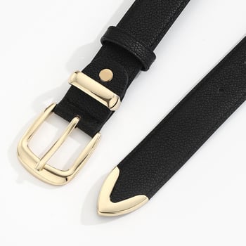 Női PU öv ötvözetes tűcsattal, egyszerű stílus, elektroplakálás, tavasz 2025