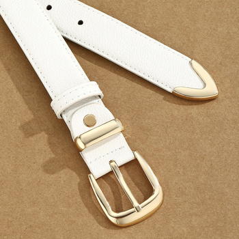 Női PU öv ötvözetes tűcsattal, egyszerű stílus, elektroplakálás, tavasz 2025
