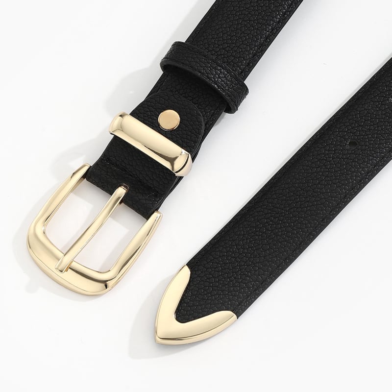 Női PU öv ötvözetes tűcsattal, egyszerű stílus, elektroplakálás, tavasz 2025