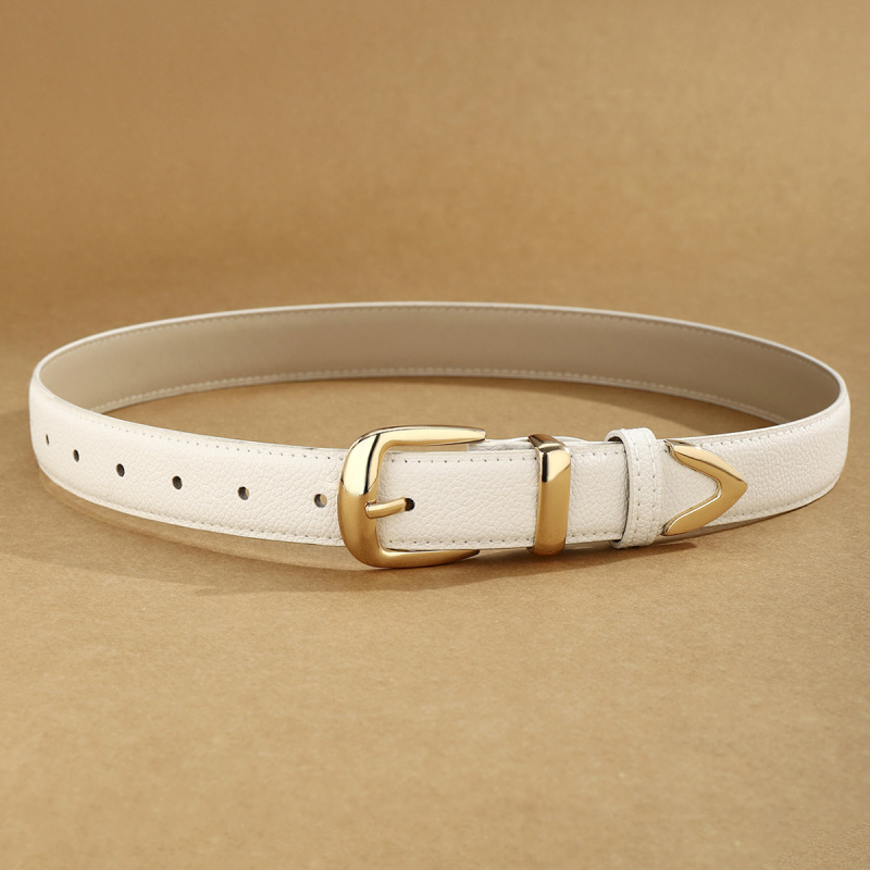 Női PU öv ötvözetes tűcsattal, egyszerű stílus, elektroplakálás, tavasz 2025