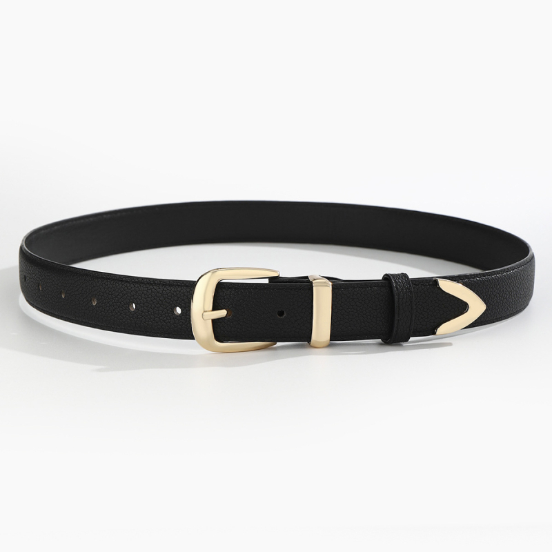 Női PU öv ötvözetes tűcsattal, egyszerű stílus, elektroplakálás, tavasz 2025