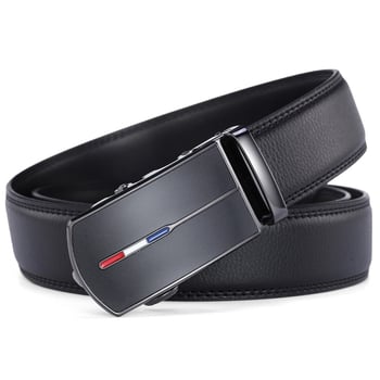 Férfiak számára készült valódi bőr öv automata csattal — másodréteg marhabőrből, domborított textúra, szélesség 2–4 cm, sokoldalú üzleti-kényelmes stílus