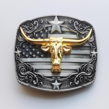 Ötvözet övcsat mintás zászló, sas és bikafej dizájn, sima csat, nyugati cowboy stílus, nyár 2025 kiadás, testreszabható