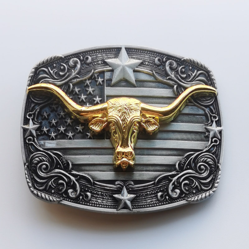 Ötvözet övcsat mintás zászló, sas és bikafej dizájn, sima csat, nyugati cowboy stílus, nyár 2025 kiadás, testreszabható