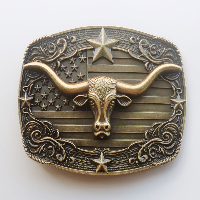 Ötvözet övcsat mintás zászló, sas és bikafej dizájn, sima csat, nyugati cowboy stílus, nyár 2025 kiadás, testreszabható