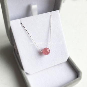 925 ezüst nyaklánc kristály medállal, box lánccal, kézzel készített