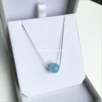 925 ezüst nyaklánc kristály medállal, box lánccal, kézzel készített