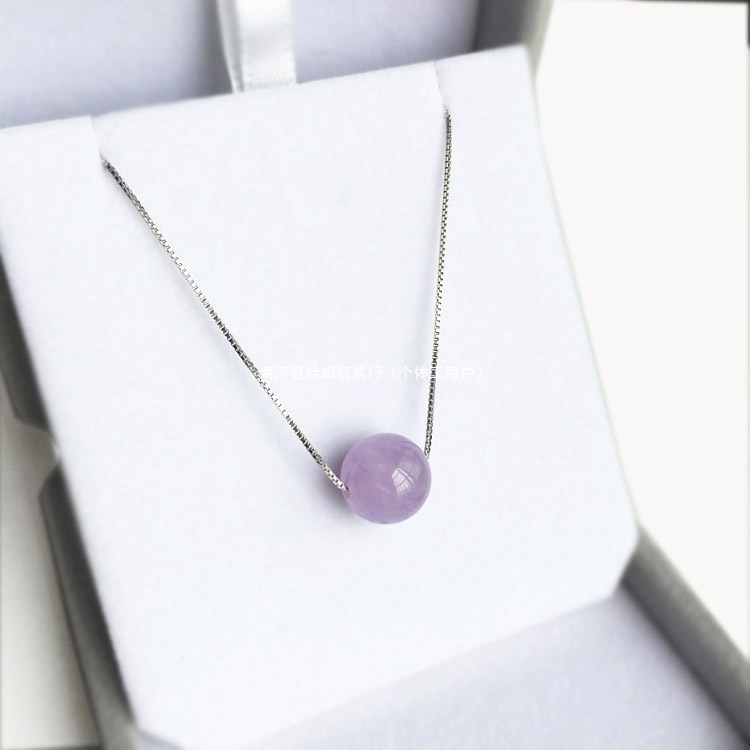 925 ezüst nyaklánc kristály medállal, box lánccal, kézzel készített