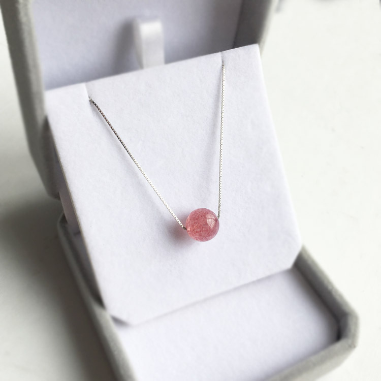 925 ezüst nyaklánc kristály medállal, box lánccal, kézzel készített