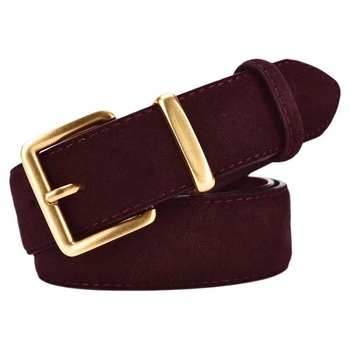 Kétoldalas marhabőrből készült öv, csatáz zincötvözet, tűcsat, szélesség 2-4 cm, kézzel szőtt felület