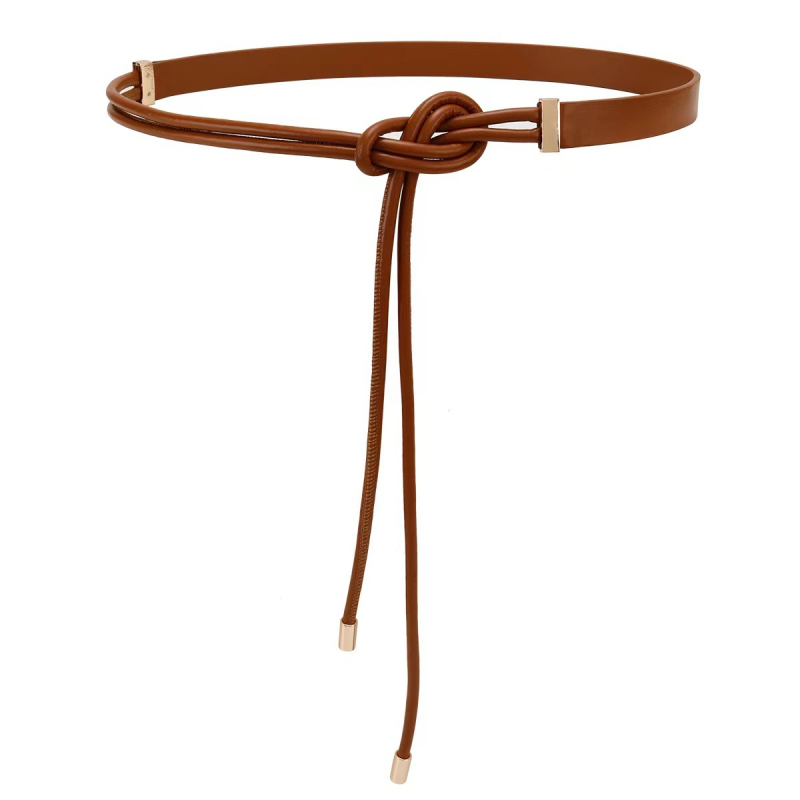 Koreai stílusú elasztikus öv kötött bőrzsinórral, 60–80 cm hosszú, műbőr, uniszex, univerzális dizájn