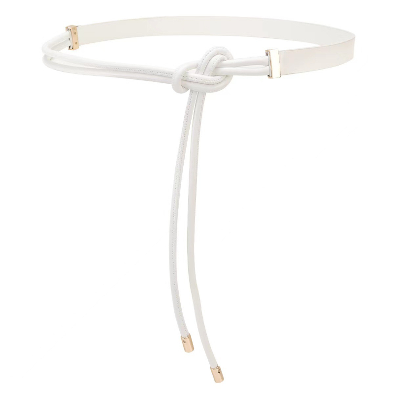 Koreai stílusú elasztikus öv kötött bőrzsinórral, 60–80 cm hosszú, műbőr, uniszex, univerzális dizájn