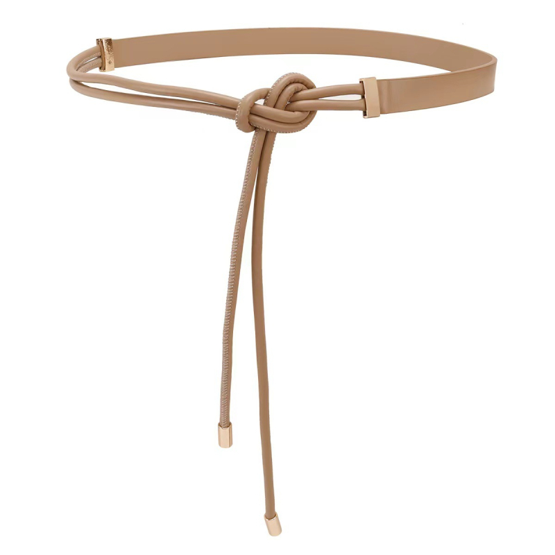 Koreai stílusú elasztikus öv kötött bőrzsinórral, 60–80 cm hosszú, műbőr, uniszex, univerzális dizájn