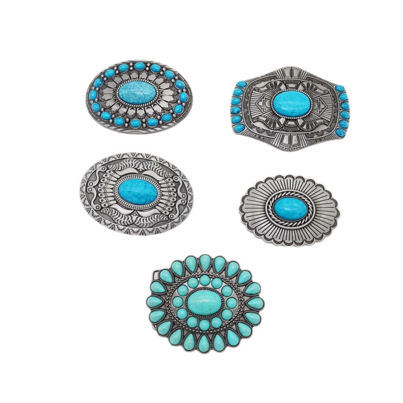 Αυτόματο κούμπωμα ζώνης, ελλειπτικού σχήματος, κράμα, κλείσιμο με κουμπί snap, φλοράλ μοτίβο