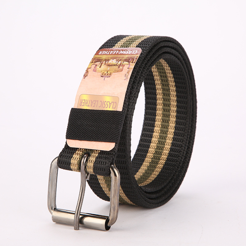 Curea, nailon imitativ, cataramă cu știft, lățime peste 4 cm, electroplatare