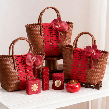 Γυναικεία τσάντα χειρός από PP, στρογγυλό σχήμα, θήκη για κινητό τηλέφωνο, ανοιχτή τσέπη, θέμα γάμου