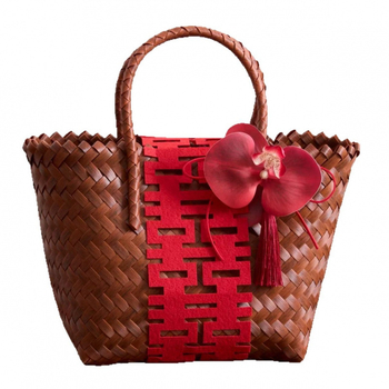 Γυναικεία τσάντα χειρός από PP, στρογγυλό σχήμα, θήκη για κινητό τηλέφωνο, ανοιχτή τσέπη, θέμα γάμου