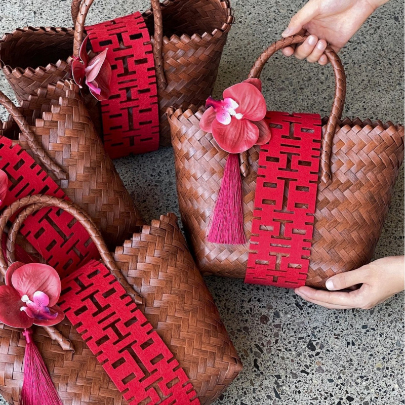 Γυναικεία τσάντα χειρός από PP, στρογγυλό σχήμα, θήκη για κινητό τηλέφωνο, ανοιχτή τσέπη, θέμα γάμου