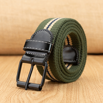 Vászonöv férfiaknak, többlyukas kivitel, koreai stílusú All‑match, vas csattal, 2023 tavasz