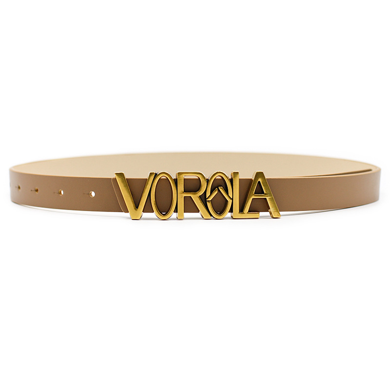 Olola női öv, valódi bőr, két réteg tehénbőrből, 2–4 cm széles, ötvözet csat